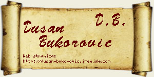 Dušan Bukorović vizit kartica